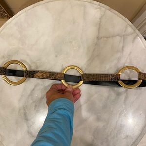 Etcetera leather snakeskin-look belt